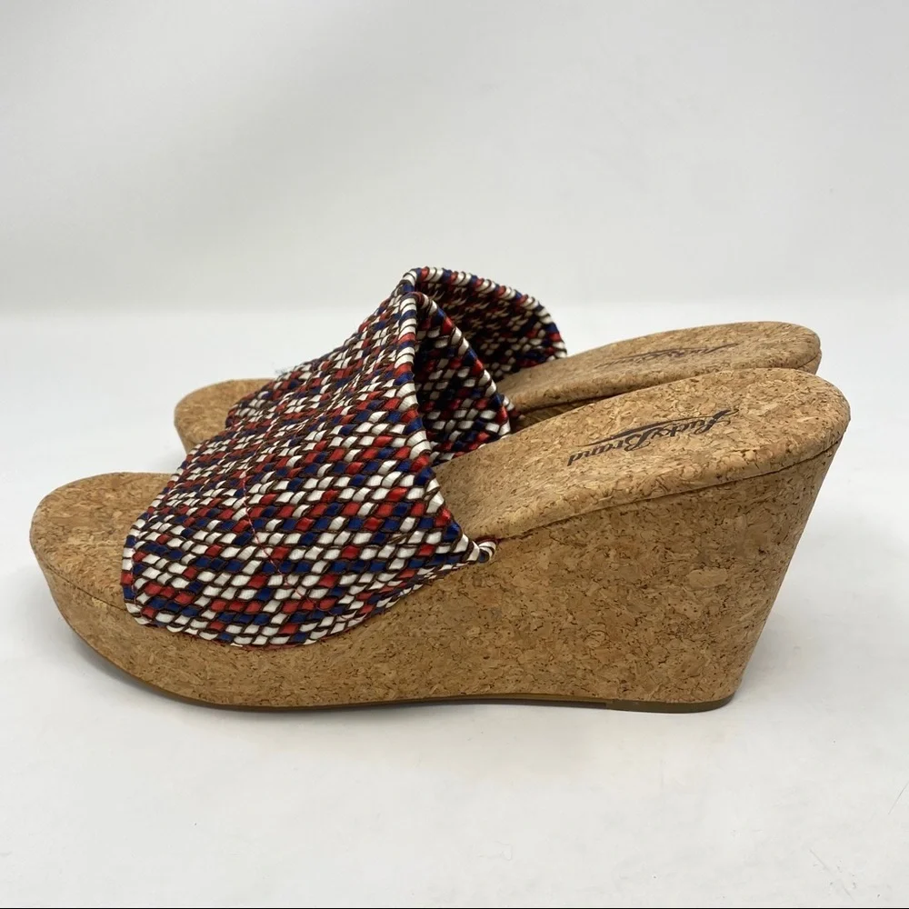 Lucky Brand Marilynn Cork Platform Sandals Comfort Stretch Women's Size 8.5